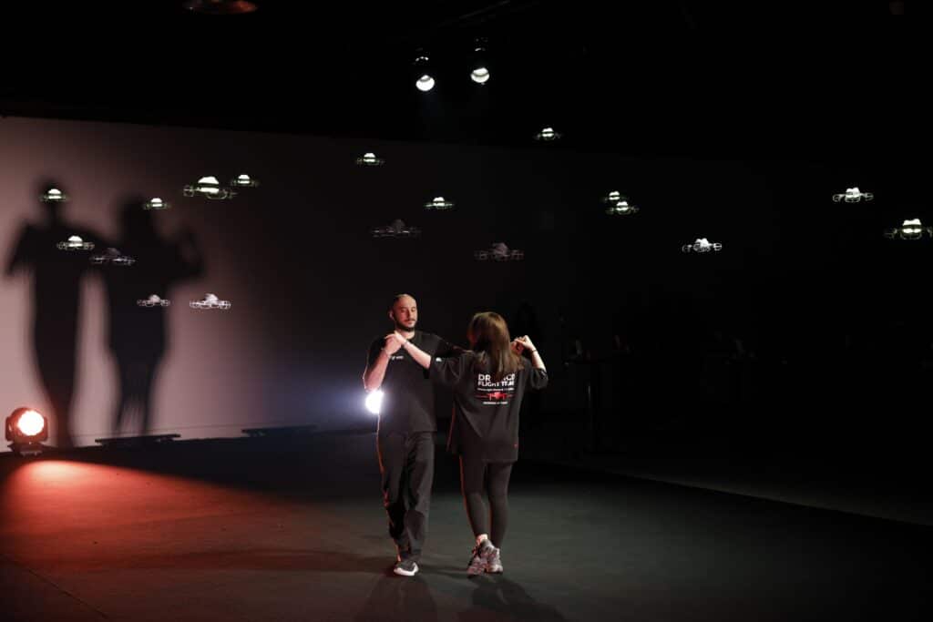 Indoor drone show Dronico party