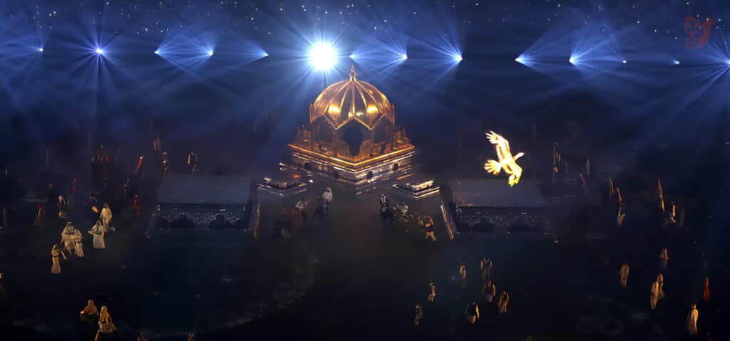 Drone show above a stadium