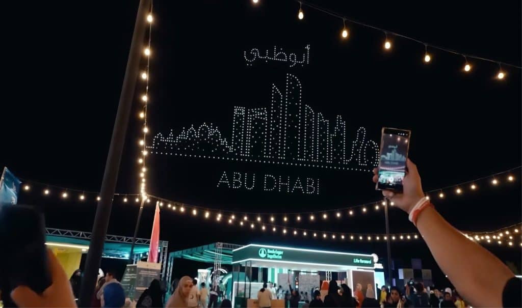 Outdoor drone show at Festival of Health in Abu Dhabi