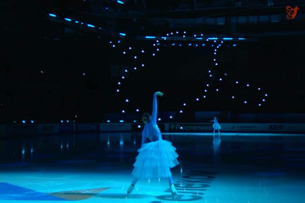 Drone show at a figure skating Grand Prix