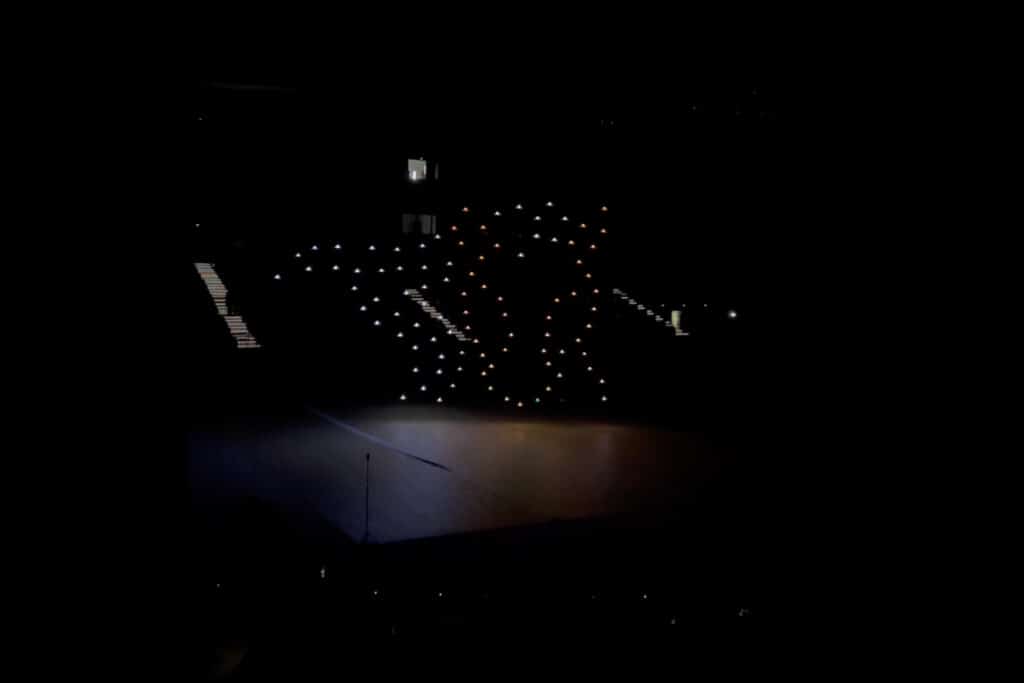 Indoor drone show and RC sphere at an equestrian show, 2026