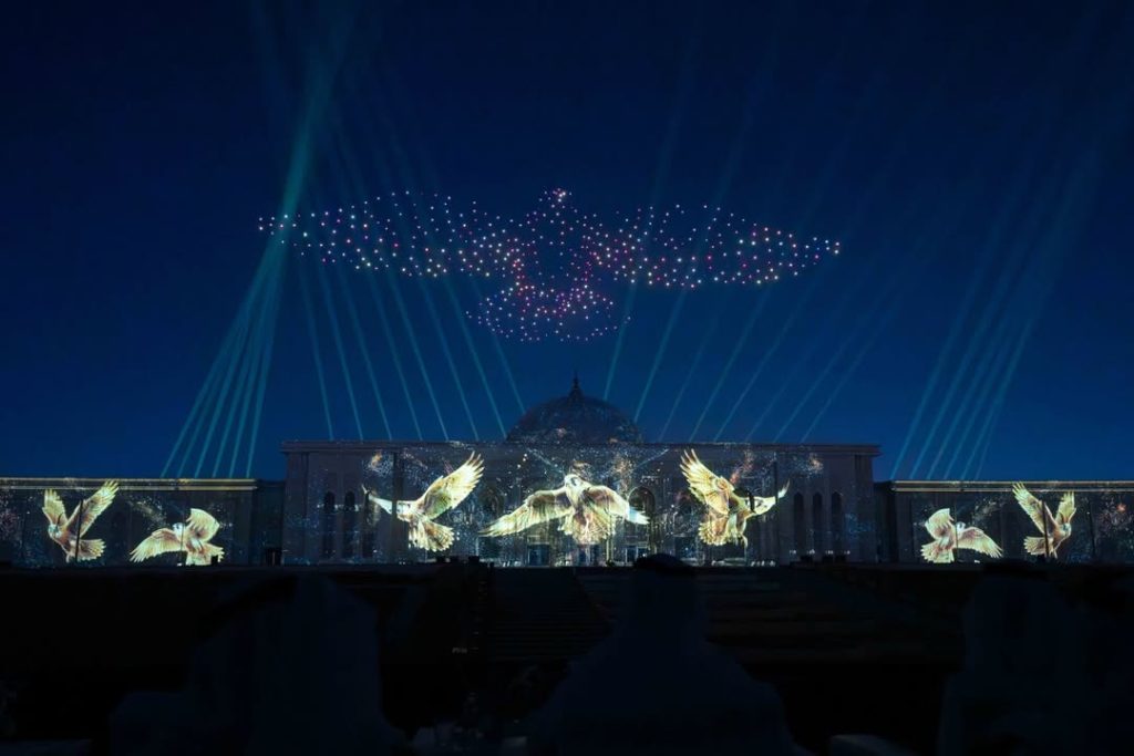 Outdoor drone show Sharjah Light Festival