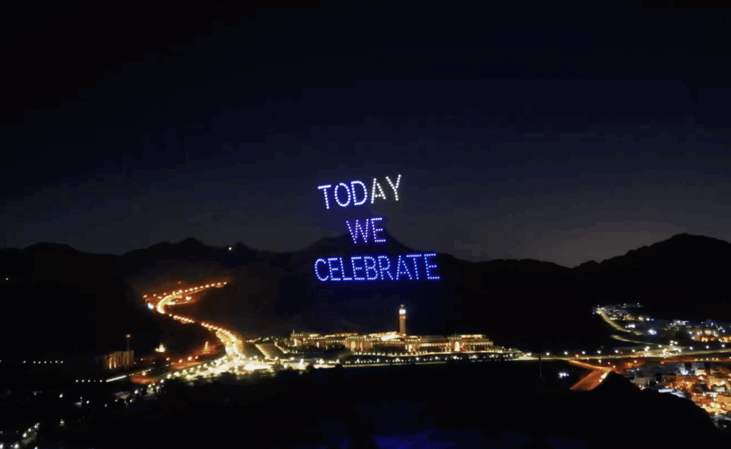 Outdoor drone show in Oman, 2024