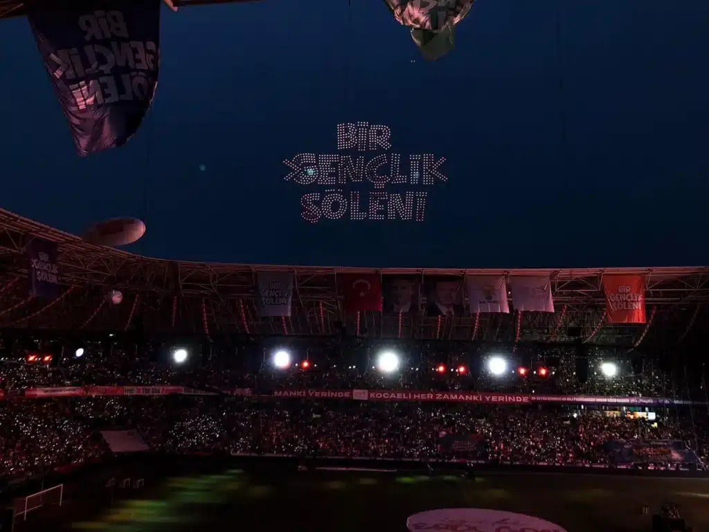 AK Party drone show in İzmit, Türkiye 2026